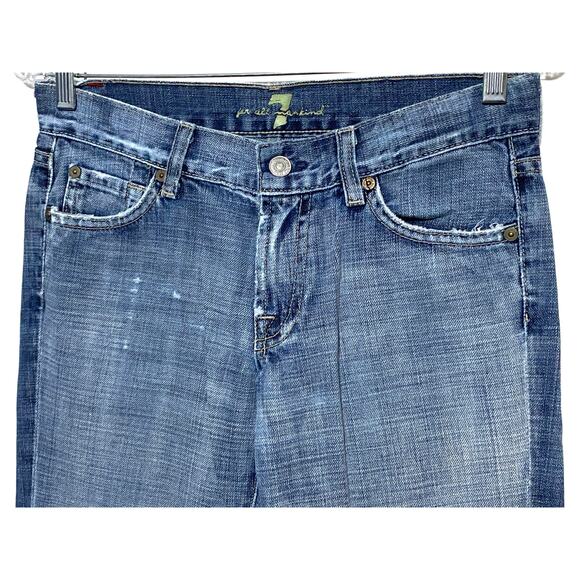 7 For All Mankind Jeans Womens 27 Boot Cut Medium Wash Low Rise Actual 29 x 29 - Picture 2 of 12